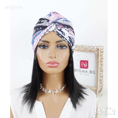 Тюрбан за коса в етно стил розов, снимка 1