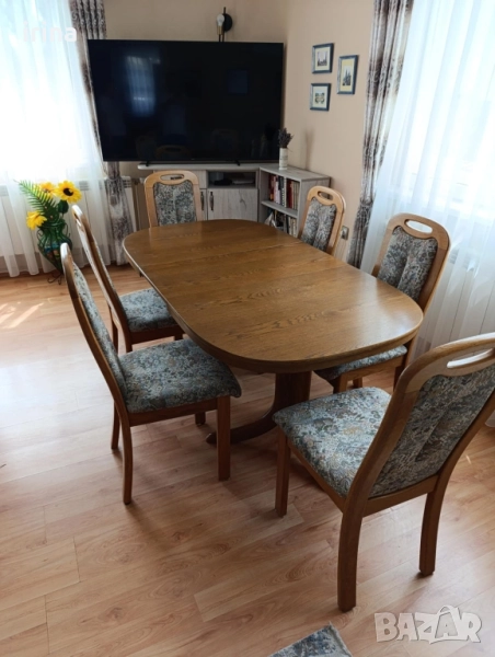 комплект шест стола от масив, снимка 1