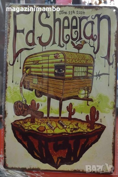 Ed Sheeran-11 June 2014-метална табела(плакет), снимка 1