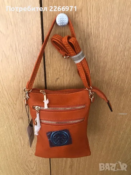 Чанта естествена кожа с много ципове, снимка 1