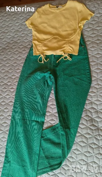 Дънки" Zara "+ подарък къса блузка, снимка 1