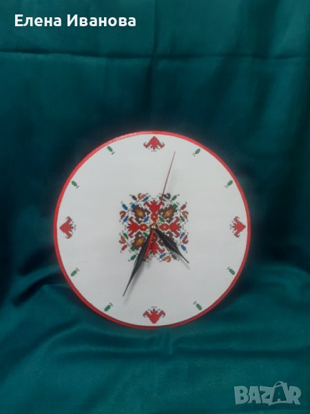 Ръчно рисуван часовник за стена с шевици, снимка 1