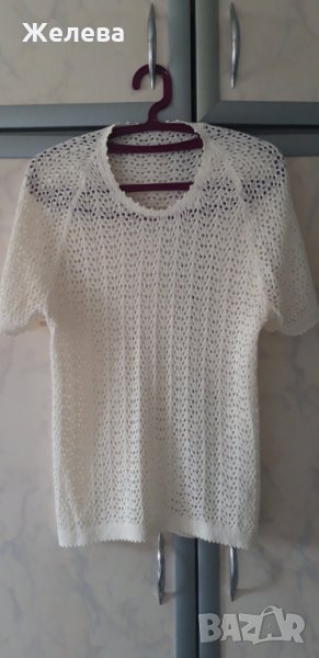 Дамска плетена блуза с къс ръкав, снимка 1