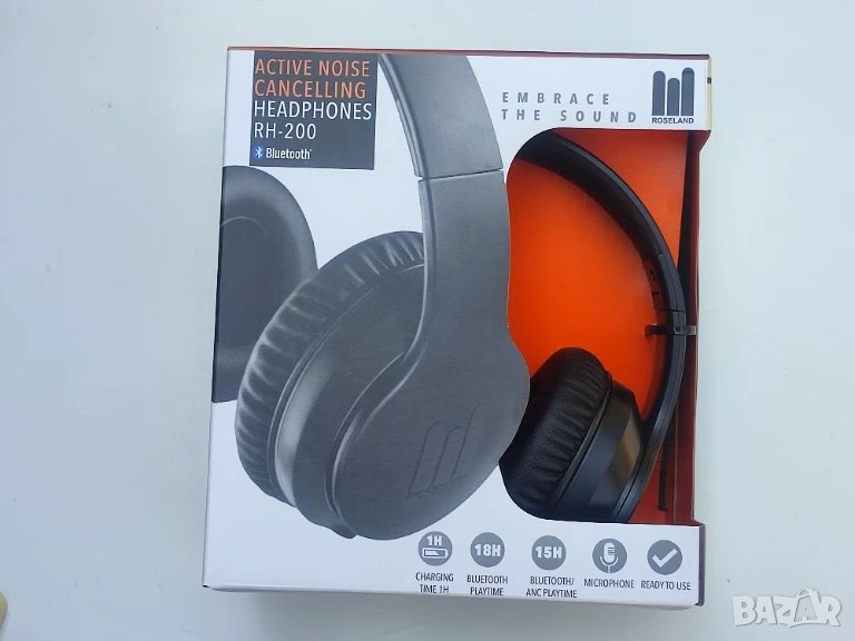 Нови безжични слушалки с активно шумоподтискане 18h слушане с едно зареждане! Bluetooth headphones, снимка 1
