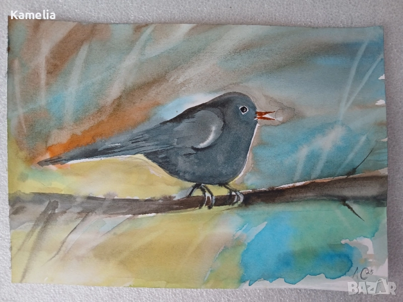 Картина: "Черен кос", снимка 1