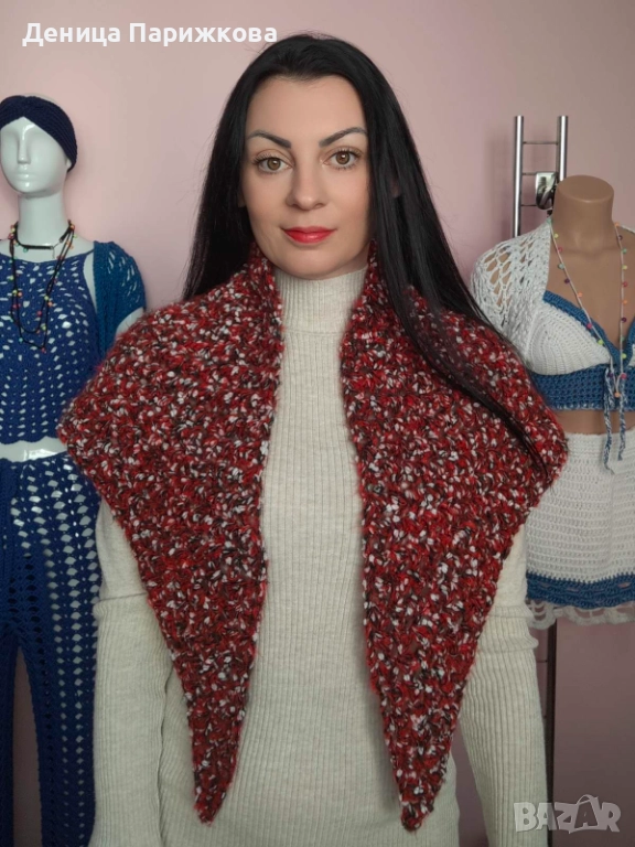 Ръчно плетен триъгълен шал модел „Верона“, снимка 1