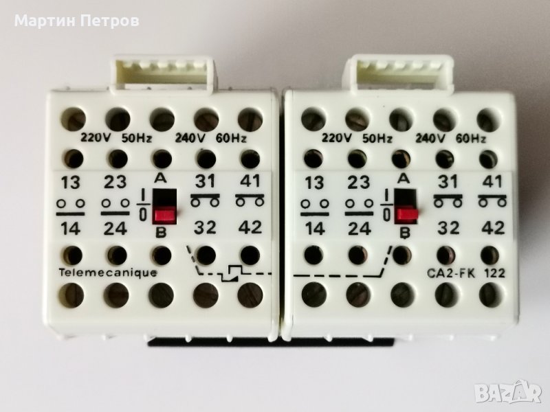 Контактор, осемполюсен, бобина 220VАC, 8PST - 4NO+4NC, 4A, CA2-FК122, снимка 1