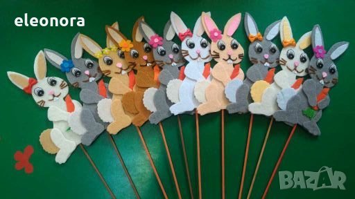 Ръчно изработени зайчета от филц, снимка 1