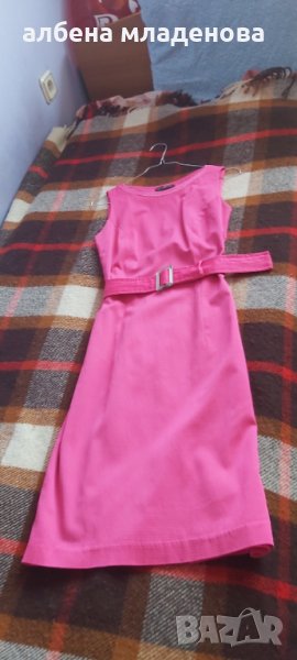 Розова рокля с колан, снимка 1