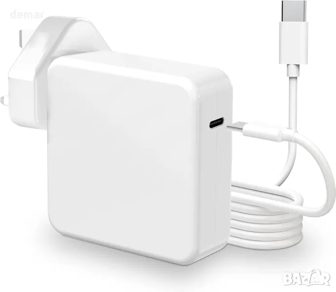 100W USB C супер бързо зарядно устройство, зареждане на Mac Book Pro, USB C-C 2M кабел, снимка 1