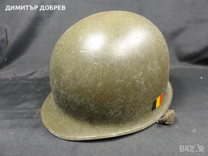 СТАРА БЕЛГИЙСКА ВОЕННА СТОМАНЕНА КАСКА ШЛЕМ M1 HELMET, снимка 1