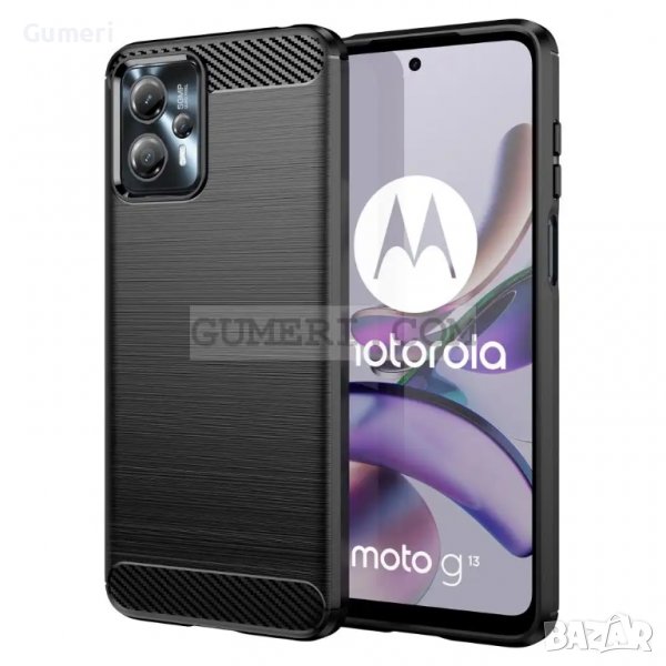 Motorola Moto G13 Противоударен Силиконов Гръб - Карбон, снимка 1