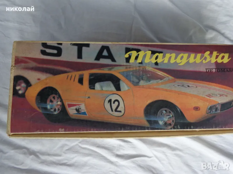 Ретро детска пластмасова количка De Tomaso  mangusta  M 1: 12made in GDR , снимка 1