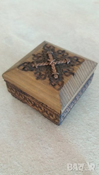 Дървена кутийка за бижу, снимка 1