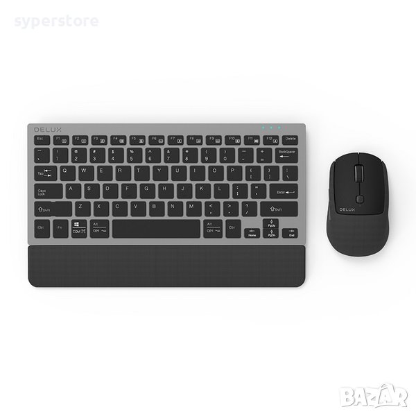 2 в 1 Комплект клавиатура и мишка Безжични Delux K3300G+M520GX Черен, снимка 1