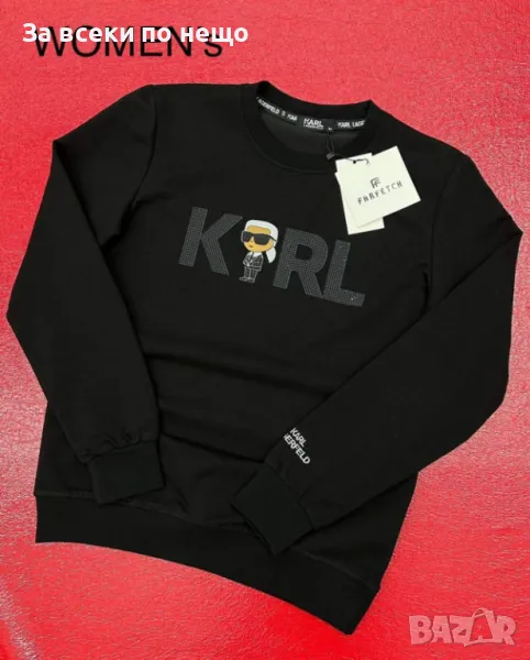 Дамска черна блуза с дълъг ръкав Karl Lagerfeld Код A238, снимка 1