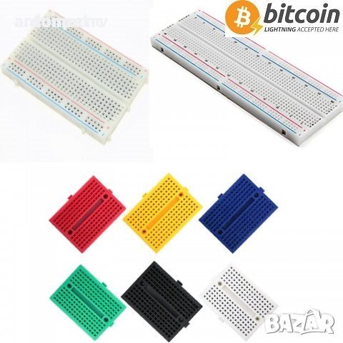 Бредборд Breadboard 400 дупки и 170 дупки за ардуино Arduino кабели DuPont, снимка 1