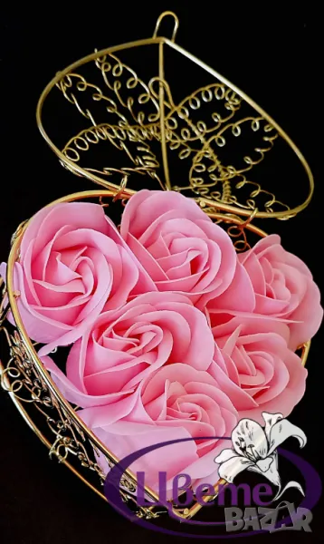 🌸  Сапунени рози в кошничка, снимка 1