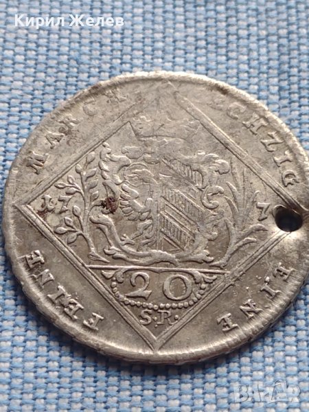 Сребърна монета 20 кройцера 1770г. Йозеф втори Нюрнберг Свещена Римска Империя 13759, снимка 1