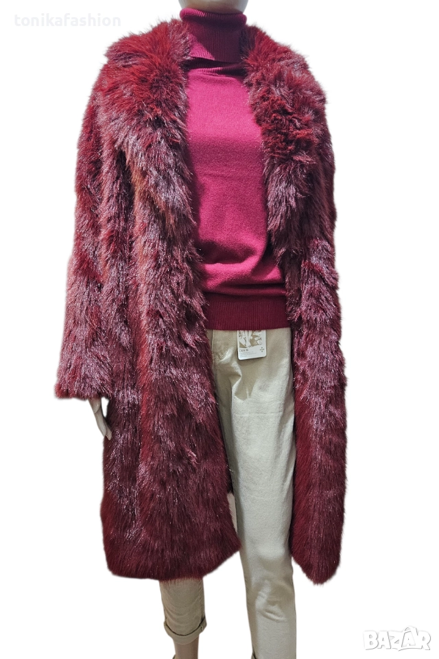 Палто с еко косъм, снимка 1