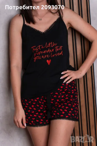 Памучна пижама с къс панталон, снимка 1