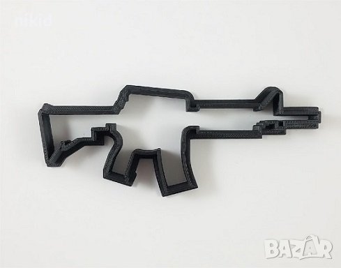 Автомат Пушка оръжие пластмасов резец форма фондан тесто бисквитки, снимка 1