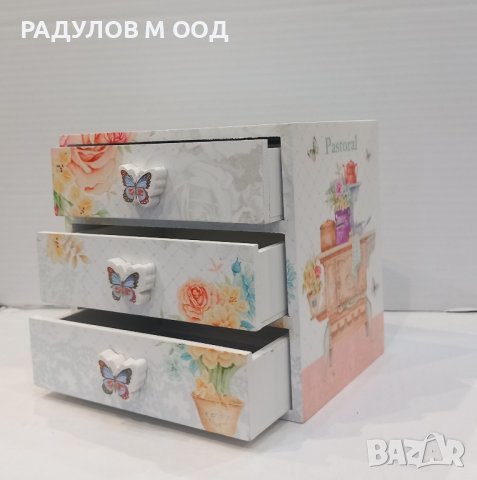 Стилна кутия за бижута с цветен принт /91884, снимка 4 - Декорация за дома - 43297953