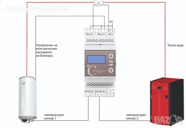 Диференциален термостат, терморегулатор, термоконтролер с OLED и 4 температури, снимка 2 - Друга електроника - 26230864
