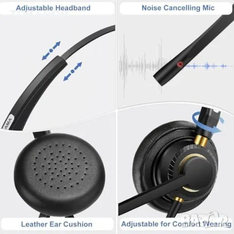 Нови Леки слушалки за смартфони и компютри с контрол на обажданията, снимка 7 - Слушалки и портативни колонки - 49444674