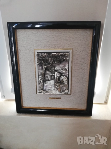 релефна сребърна /800/ картина от Италия, снимка 2 - Картини - 52714677