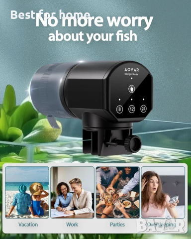Автоматичен дозатор за хранилка за рибки Aoyar за аквариум, снимка 6 - Аквариуми - 50591566