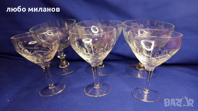 Два вида стъклени чаши по 3 бр за шампанско или мелби, вино, снимка 4 - Чаши - 43427084
