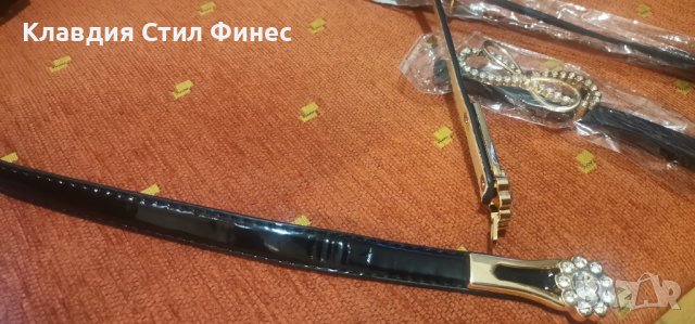 Елегантен лачен колан с прекрасен акцент с камъчета, снимка 4 - Колани - 43974466