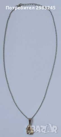 Сребристо колие "Жена с куче ", снимка 2 - Колиета, медальони, синджири - 51739872