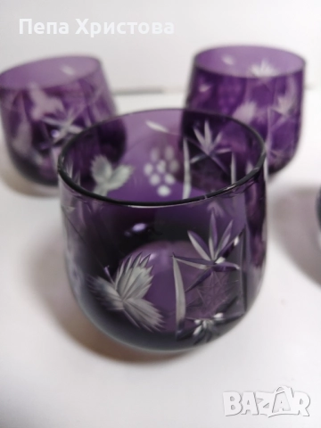 Чаши  от аметистов оловен кристал Nachtmann, снимка 5 - Чаши - 52595914
