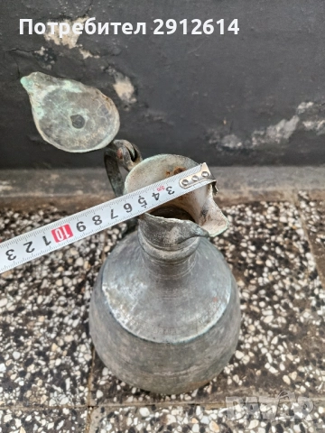 Стар меден ибрик, снимка 4 - Антикварни и старинни предмети - 51702908