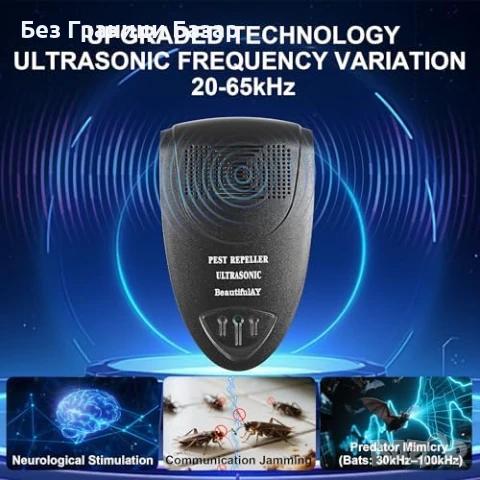 Нов Ултразвуков Уред Против Мишки Хлебарки Комари 4 броя Комплект за дом , снимка 2 - Други стоки за дома - 50654858