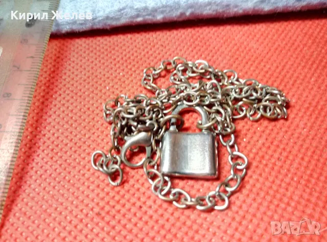 СТИЛНО СРЕБРИСТО СТОМАНЕНО ФИНО КОЛИЕ с ФИГУРАЛНА АРТ ВИСУЛКА - КАТИНАР КАТИНАРЧЕ 25252, снимка 2 - Колиета, медальони, синджири - 47316769