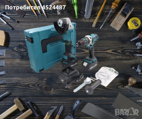 Комплект 2в1 акумулаторен ъглошлайф и винтоверт 36V 8Ah, снимка 2 - Винтоверти - 51540198
