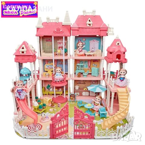 CAROLINA Светещ дворец с 10 стаи и 3 кукли 226675, снимка 3 - Кукли - 43778848