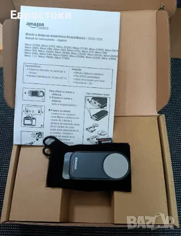 Amazon Basics безжично дистанционно управление за освобождаване на затвора за фотоапарат Nikon, снимка 5 - Чанти, стативи, аксесоари - 49324066