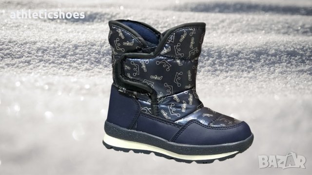 Детски апрески за сняг и студ в синьо и черно -1067, снимка 2 - Бебешки боти и ботуши - 38403106