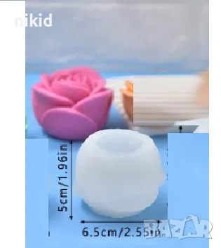 3d Роза пъпка голям топчест силиконов молд форма фондан шоколад гипс смола свещ гипс сапун декор, снимка 2 - Форми - 47621365