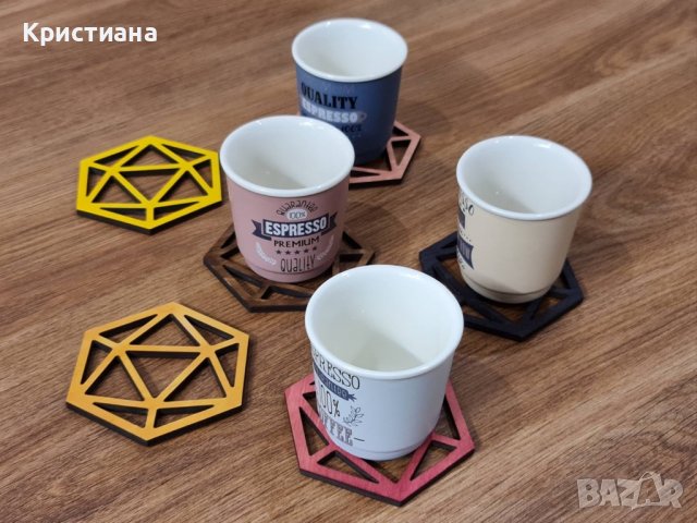 Дървени подложки за чаши, снимка 2 - Други - 37830966