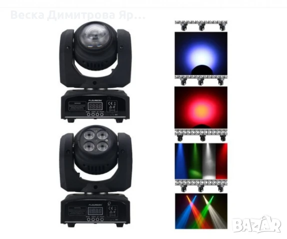 Двустранна роботизирана LED светлина (4+1)x10W RGBW , снимка 8 - Прожектори - 50356927