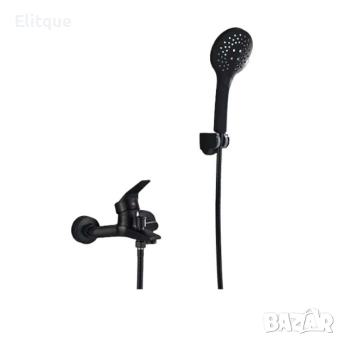 Смесител за баня и душ, черен мат, за вана, с две функции и стенен монтаж, снимка 5 - Други стоки за дома - 52854033
