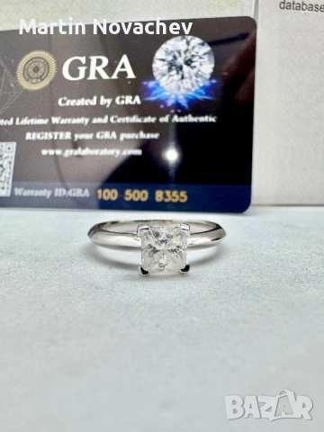 Сребърен пръстен с мойсанит (Диамант) 1 карат