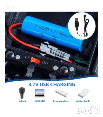  6 броя 3.7V 800mAh литиево-йонна акумулаторна батерия, с USB зарядно устройство, снимка 8 - Друга електроника - 53449943