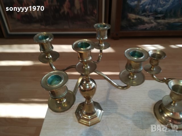 СВЕЩНИЦИ ОТ ШВЕЦИЯ В ЦВЯТ ЗЛАТО 2212211633, снимка 6 - Антикварни и старинни предмети - 35220097