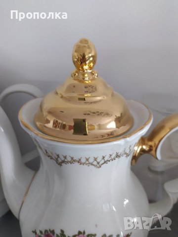 Немски, красив сервиз "Златна дантела с рози", снимка 4 - Сервизи - 43914027